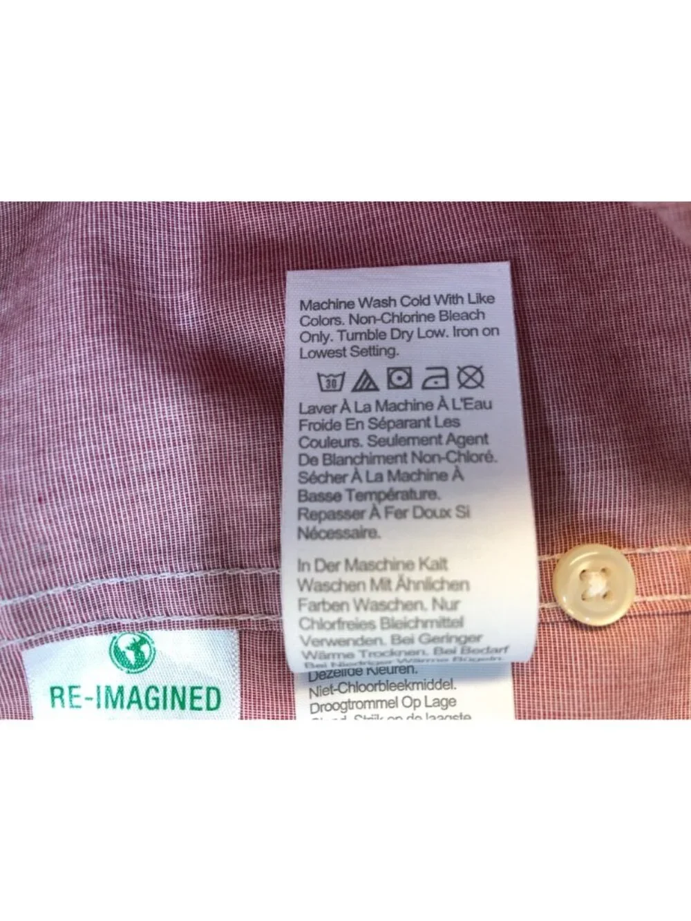 NWT J Crew Slim Organic Cotton Stretch Secret Wash Button Front Red Shirt Preppy